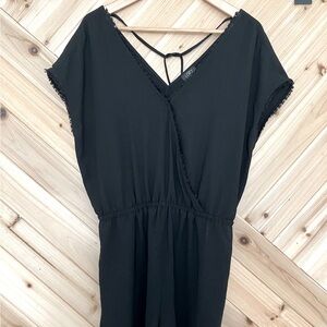 Loft Black Wrap Romper with Pockets NWT